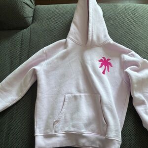 Light Pink Hoodie with Hot Pink Palm Graphic